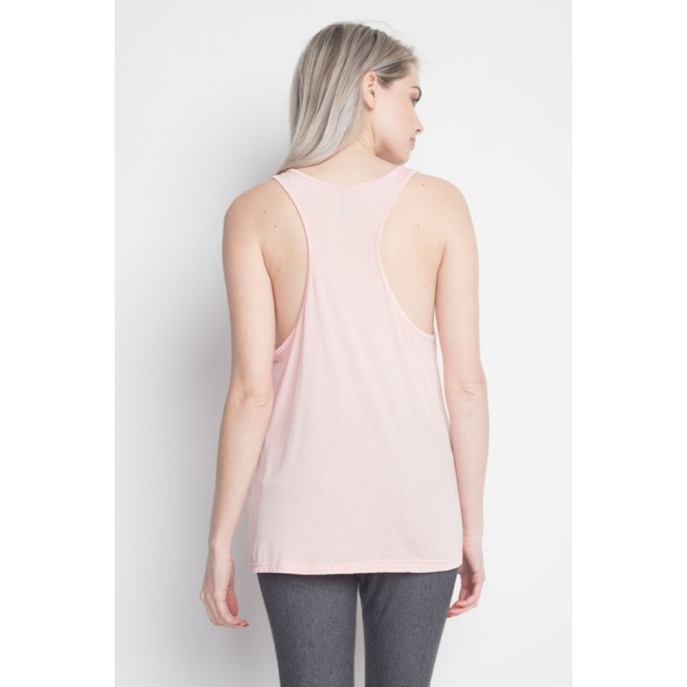 Women's Racerback Top Printed Design FANCY Pink - Picture 6 of 6